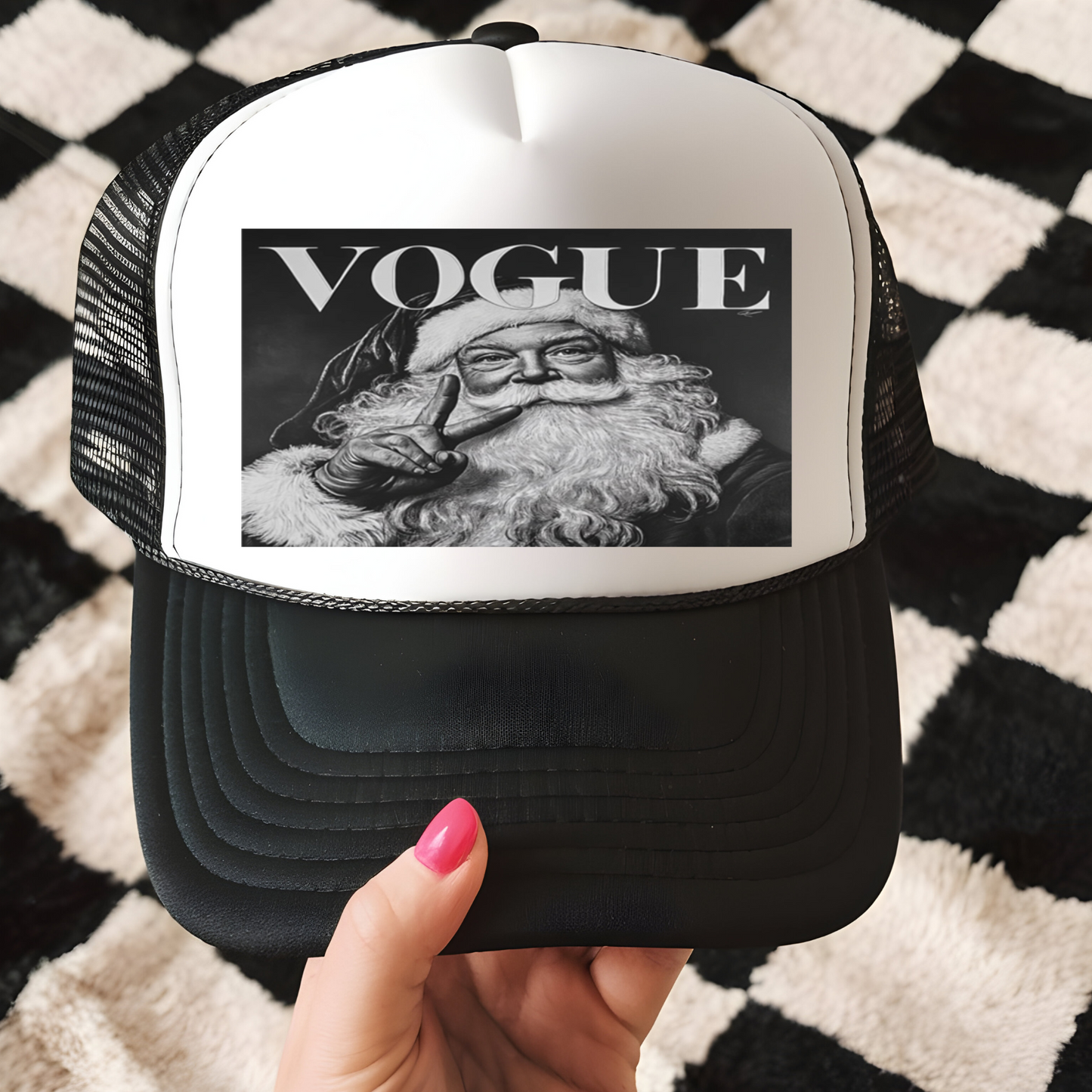 Santa Vogue Trucker Hat Transfer - G17