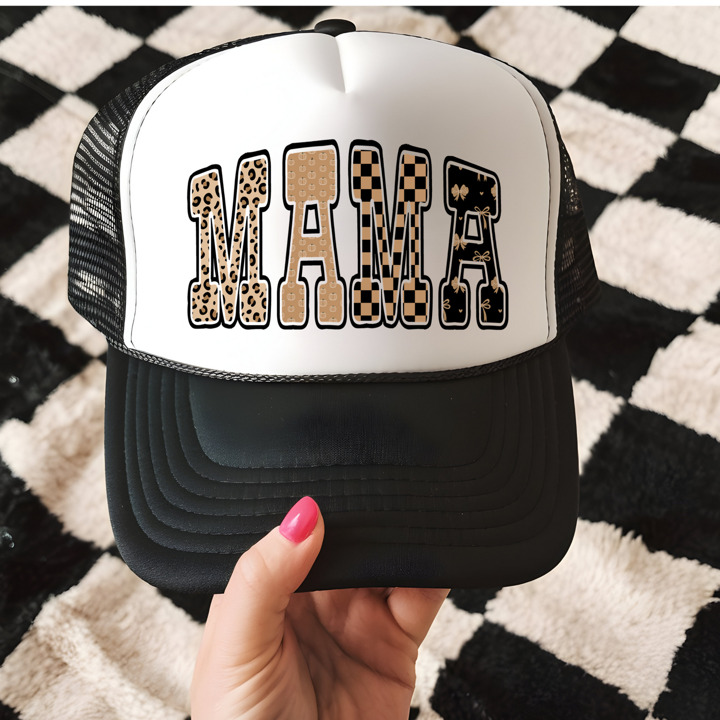 Mama with Bows Trucker Hat Transfer - G20