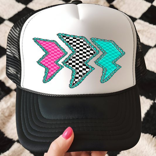 Lightening Bolts Trucker Hat Print - F7