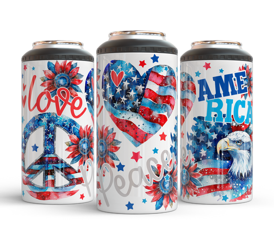 Love Peace America Can Cooler