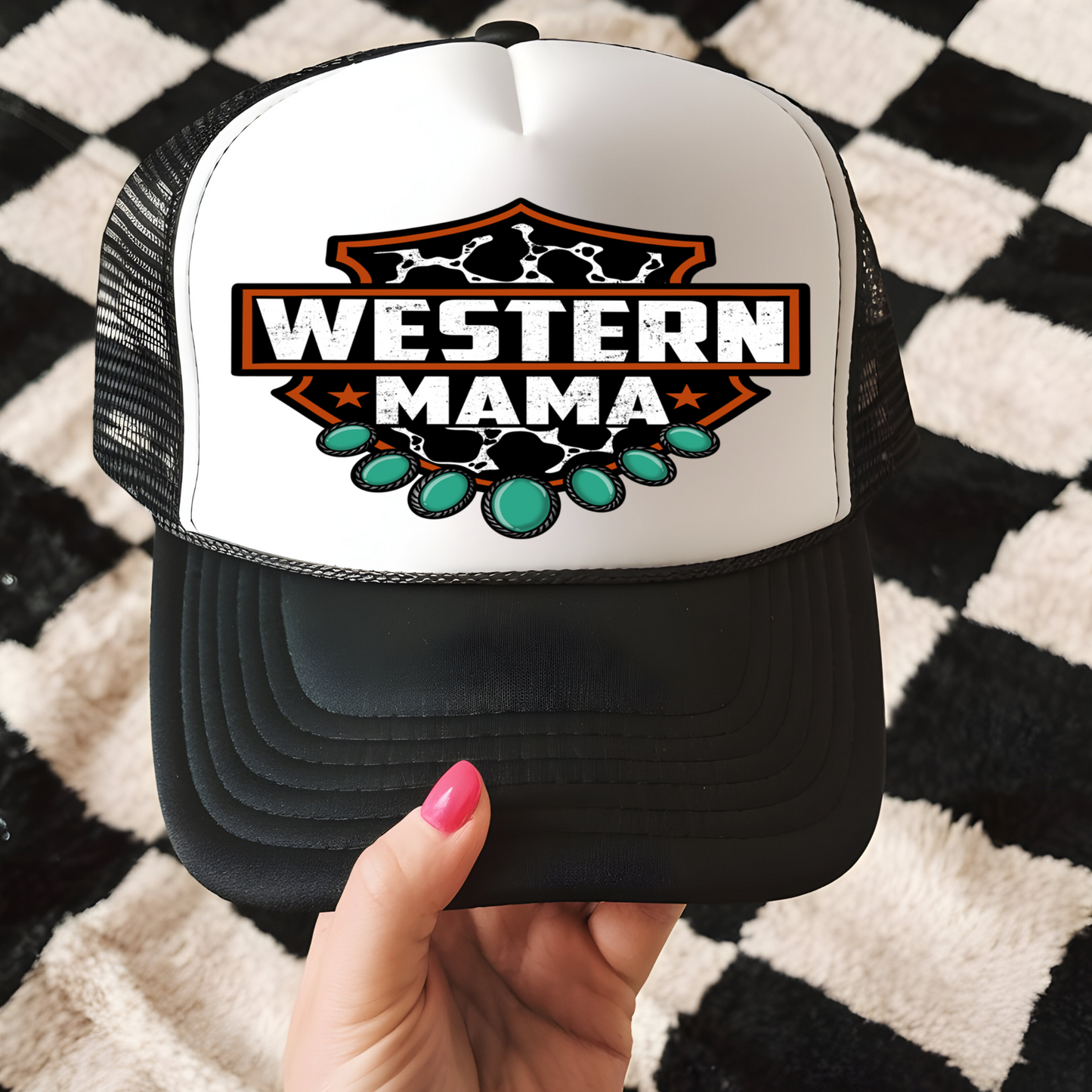 Western Mama Trucker Hat Print - T2