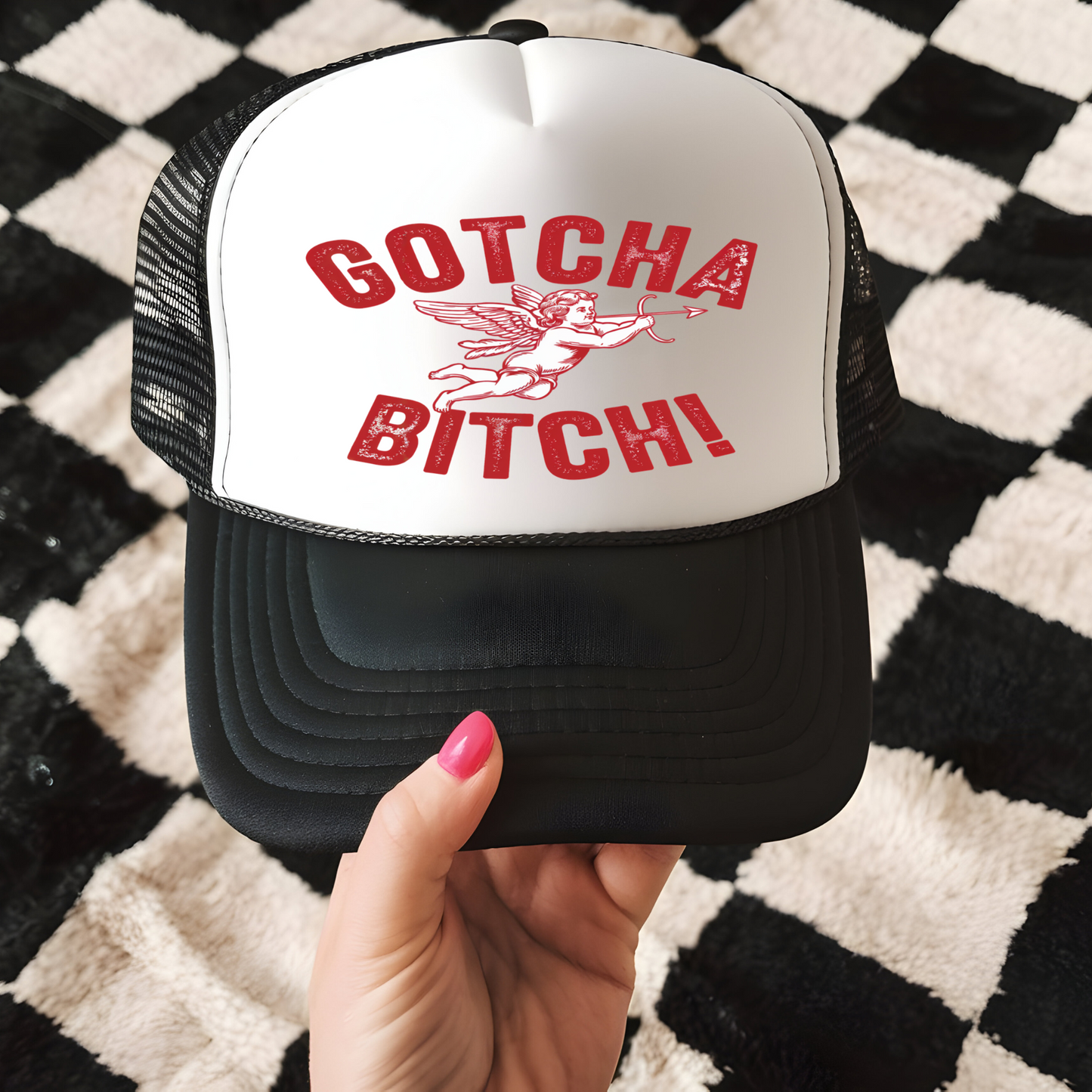 Gotcha Bitch Trucker Hat Transfer - F3