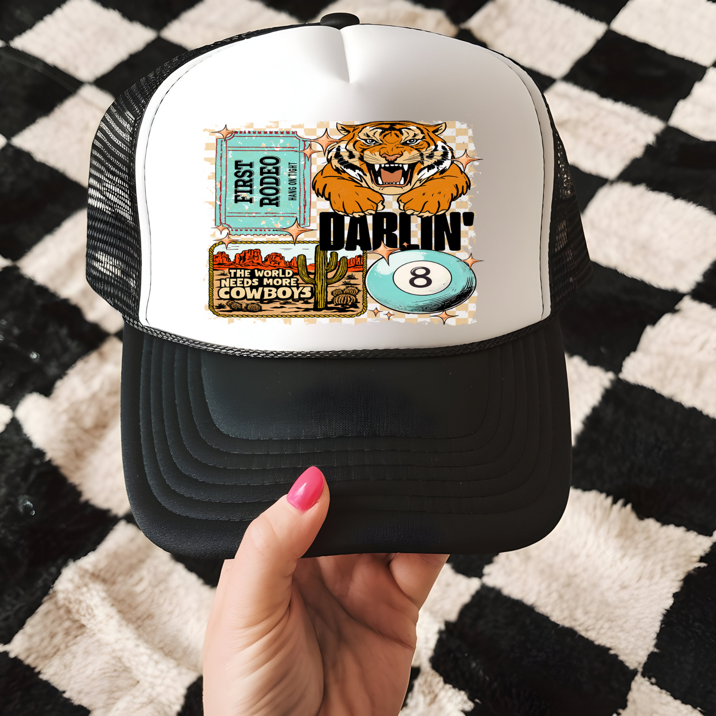 Darlin Collage Trucker Hat Transfer - F9