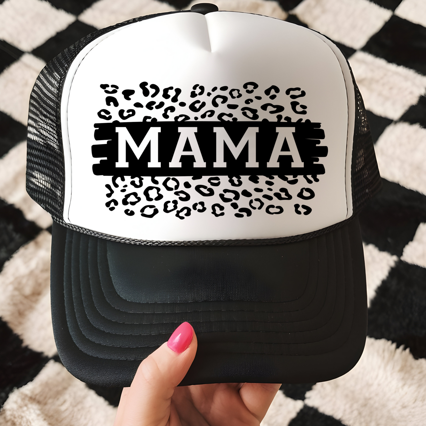 Leopard Mama Trucker Hat Print - G15
