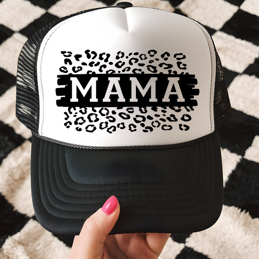 Leopard Mama Trucker Hat Print - G15