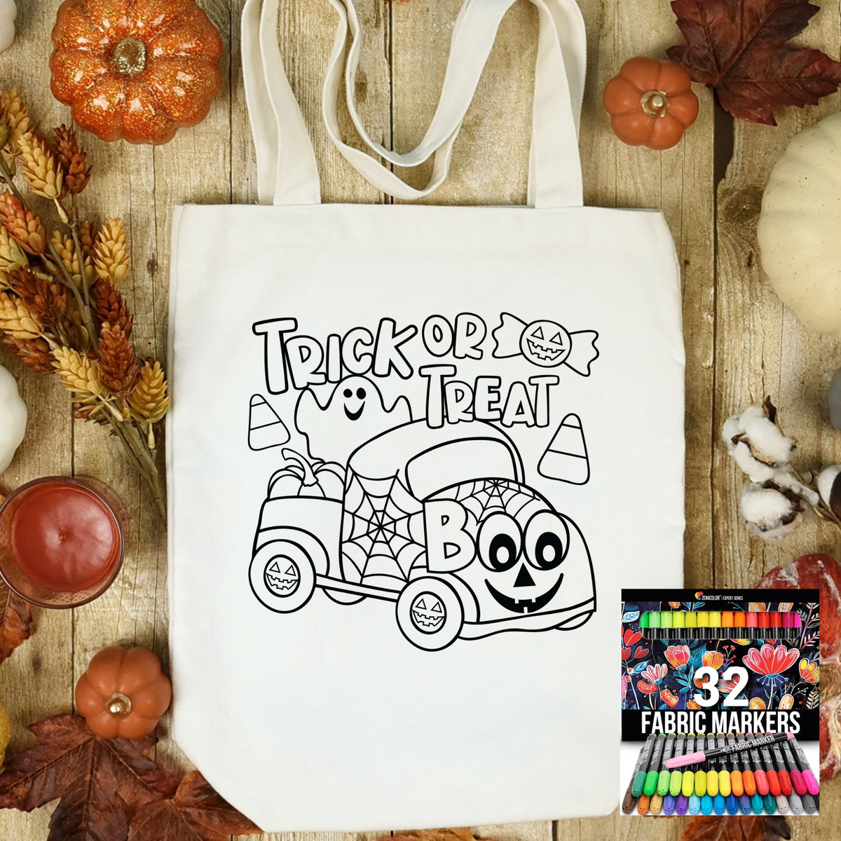 Halloween Kids Coloring Print - A2