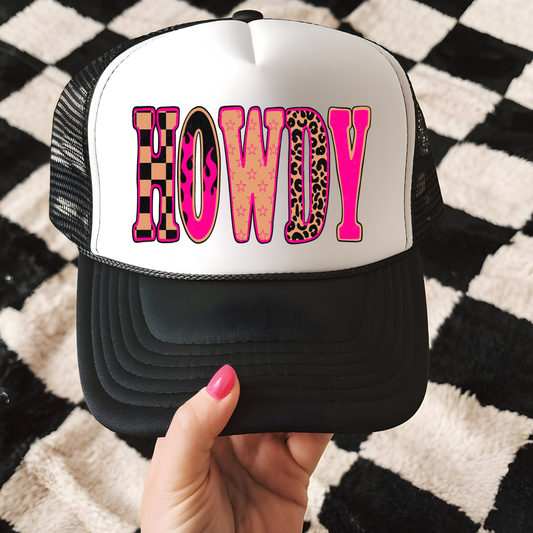 Neon Howdy Hat Transfer - T5