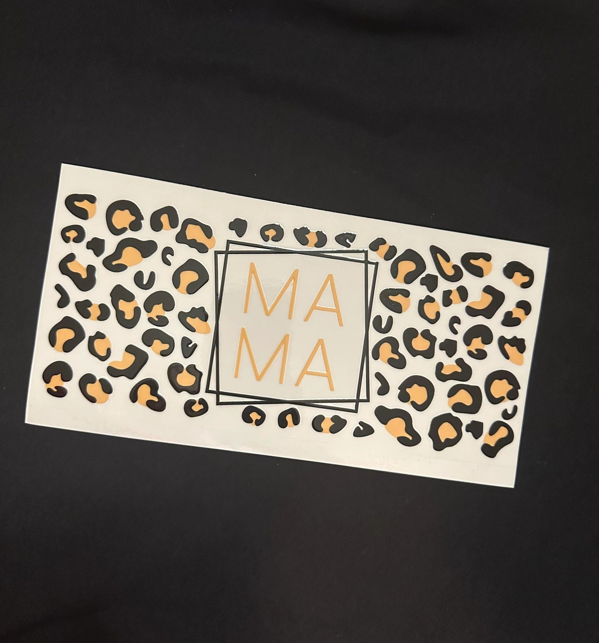 MAMA with Leopard UV DTF Cup Wrap Transfer - C8